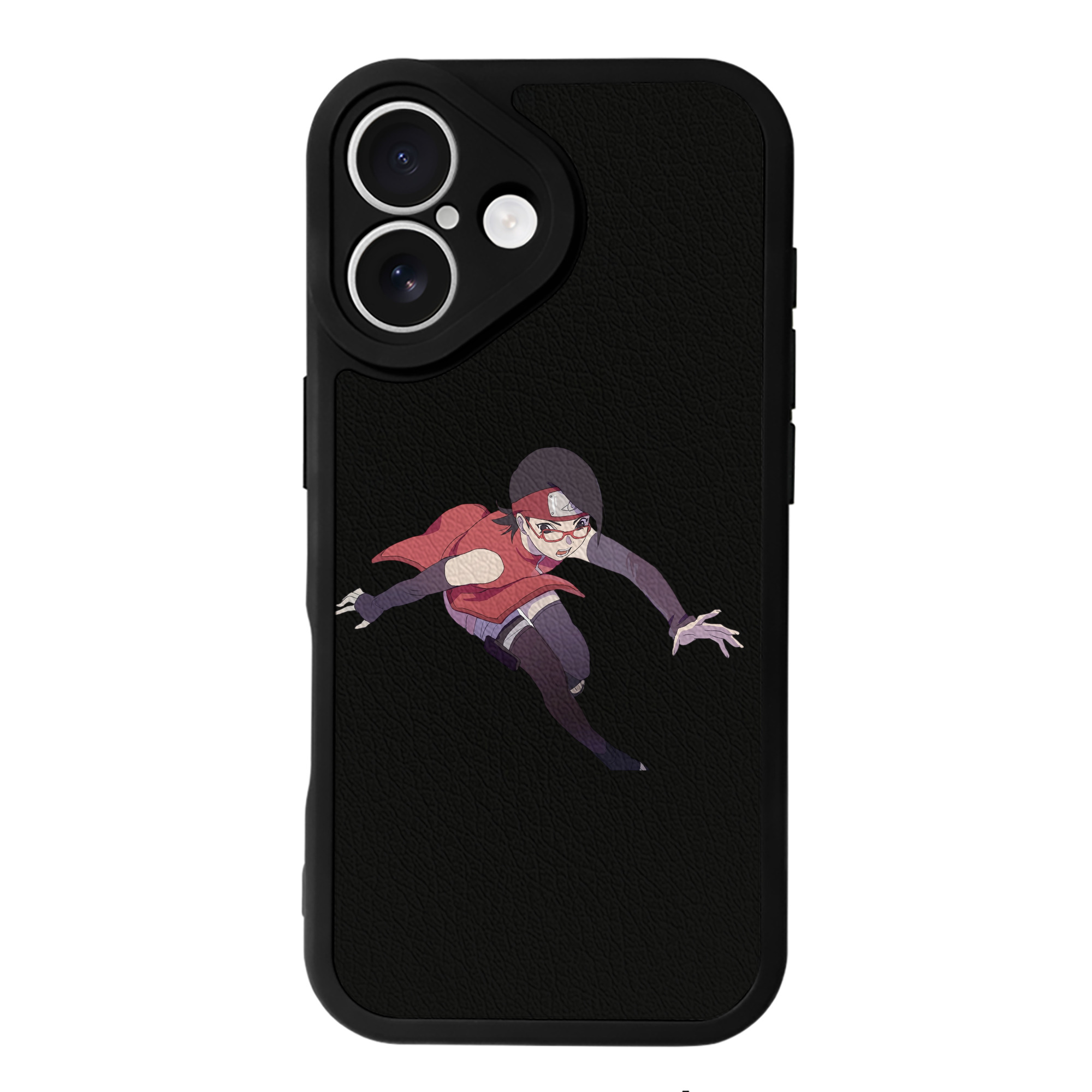 （画像用） NARUTO -ナルト- うちは サラダ Uchiha Sarada 【iPhone 16シリーズ対応】シリコンスマホケース（レザー調） 材質：シリコン